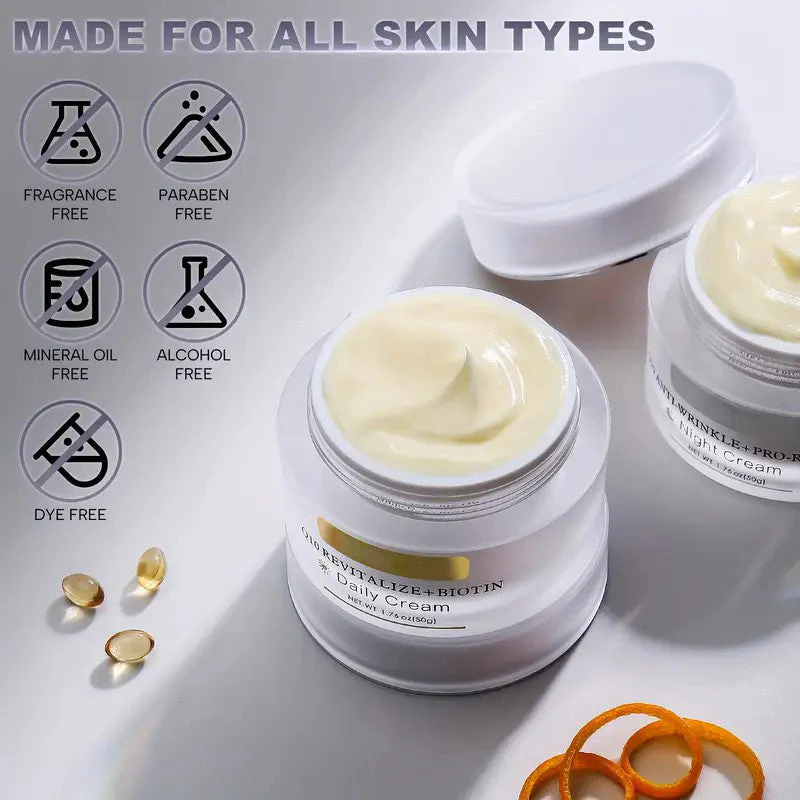 Day Cream + NightCream with Biotin Set, Shea Butter - Image 5