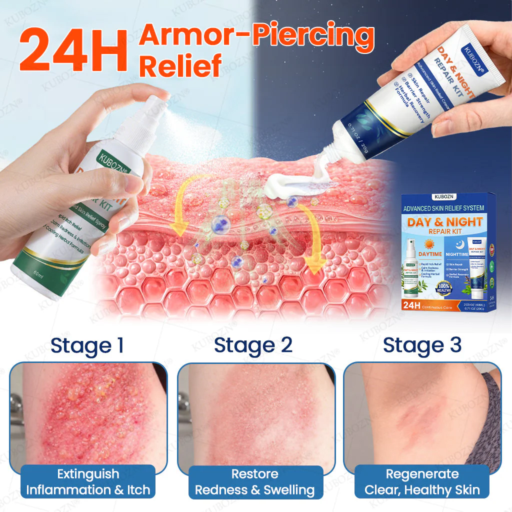 KUBOZN® Eczema Day & Night Repair System - 100% Steroid-Free Relief Duo for Intense Itch, Redness & Broken Skin - Image 6
