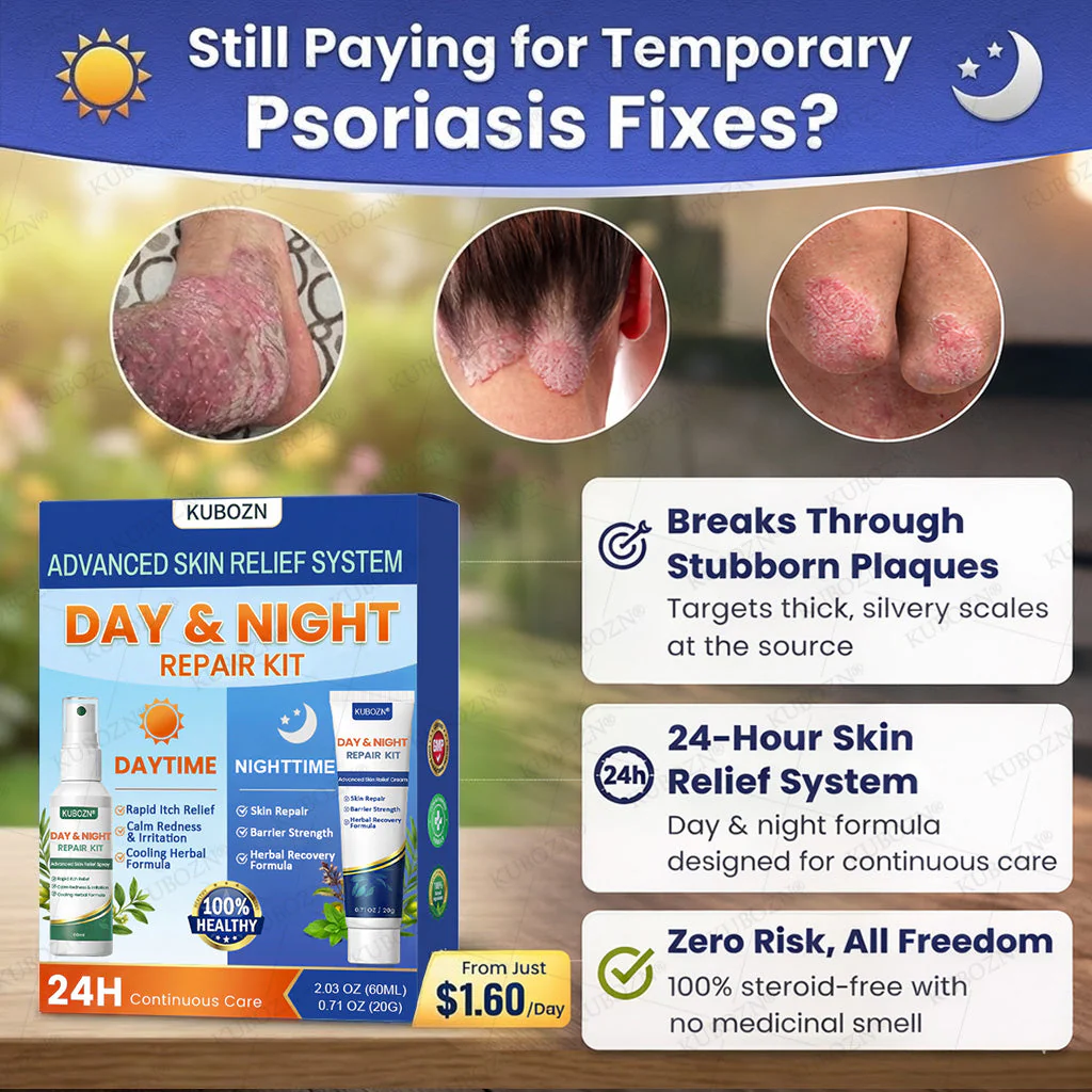 KUBOZN® Psoriasis Day & Night Repair System - 100% Steroid-Free Relief Duo for Plaques, Scaling & Itch (offer) - Image 4